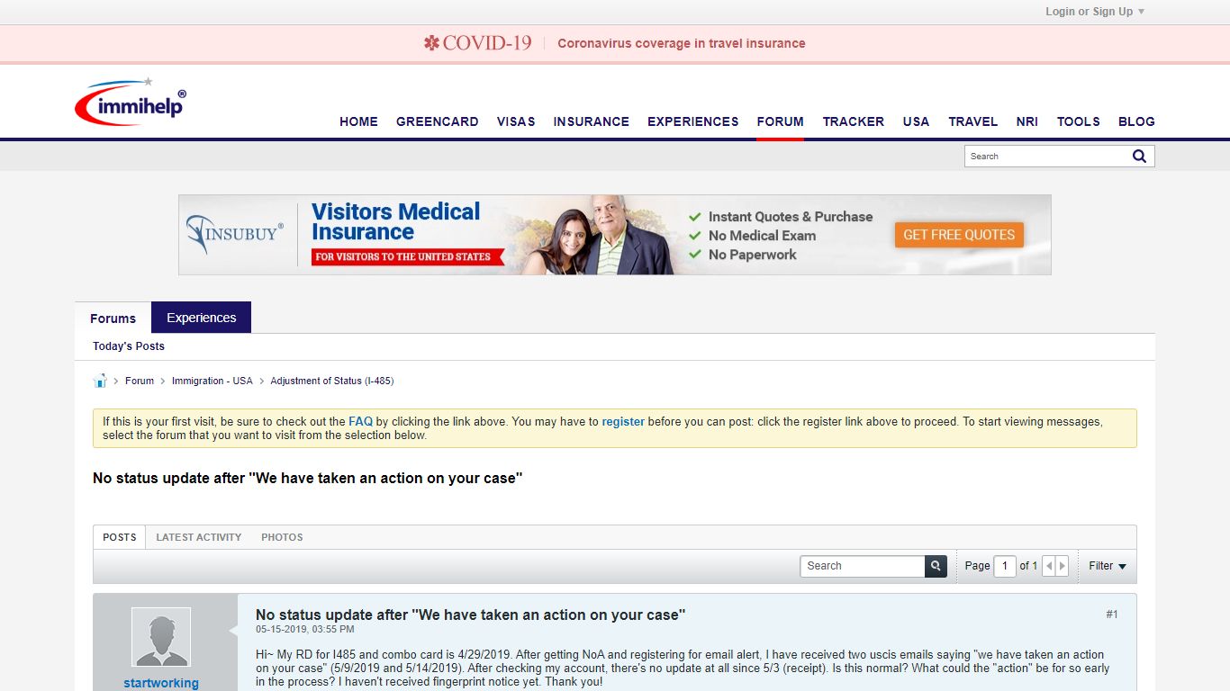 No status update after "We have taken an action on your case"